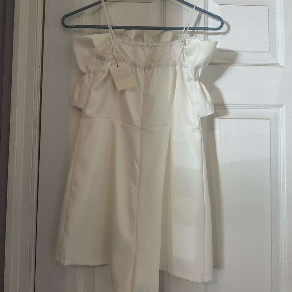 White Ruffle Romper - Picture 4 of 5